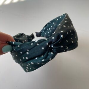 Green Polka Dot Knot Headband